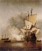 VELDE, Willem van de, the Younger The Cannon Shot painting